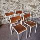 Set of 4 vintage French school chairs – Stackable chairs – 1920s