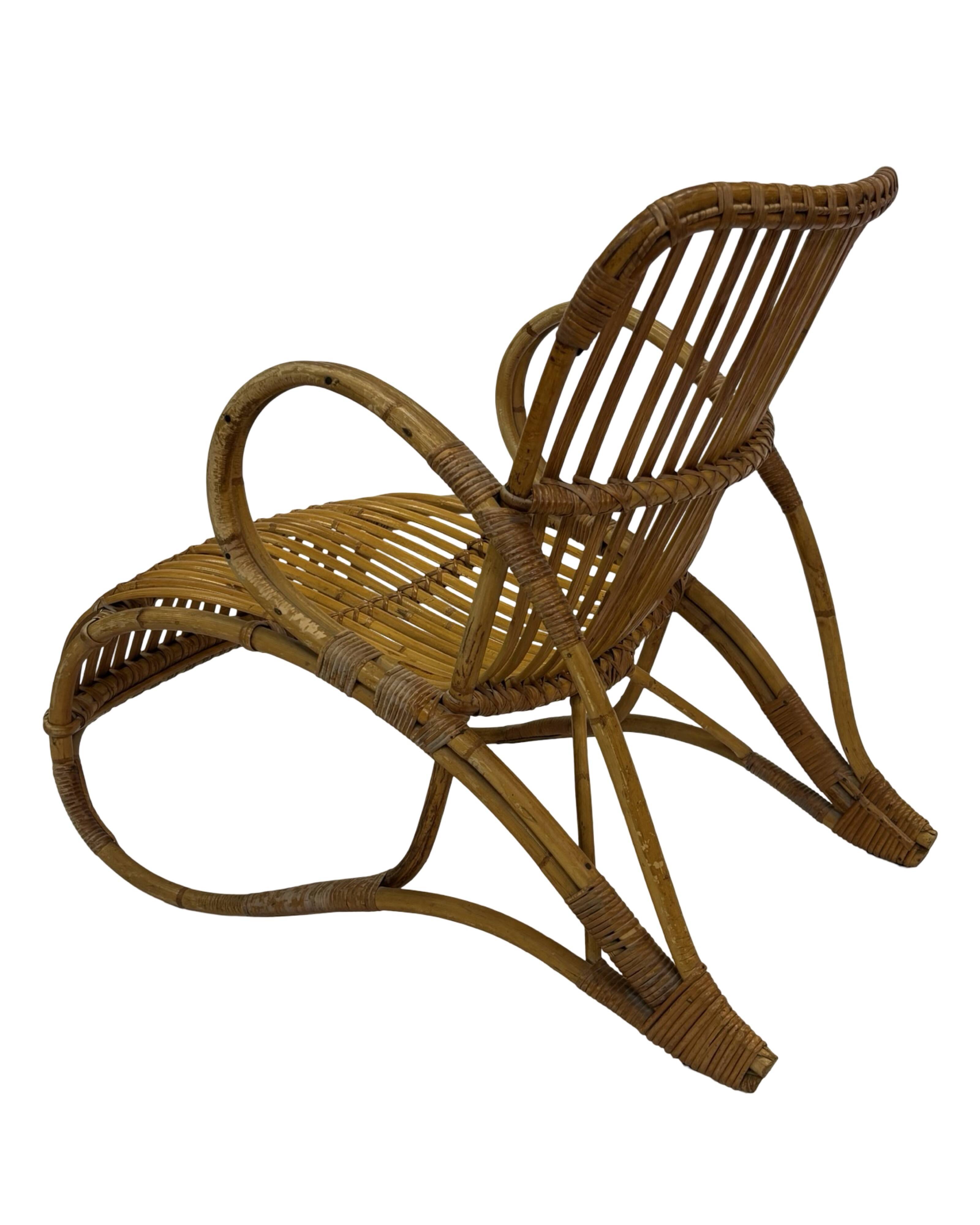 Vintage Rattan Chair Dirk Van Sliedregt Rohe Noordwolde 1960