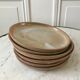 Set of 6 dessert plates in artisanal sandstone 60s-70s