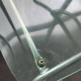 set of 4 designer chrome and plexiglass chairs, 80s