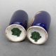 Pair of 1900 Limoges vases with blue background and gold highlights, R. Rosier decorations