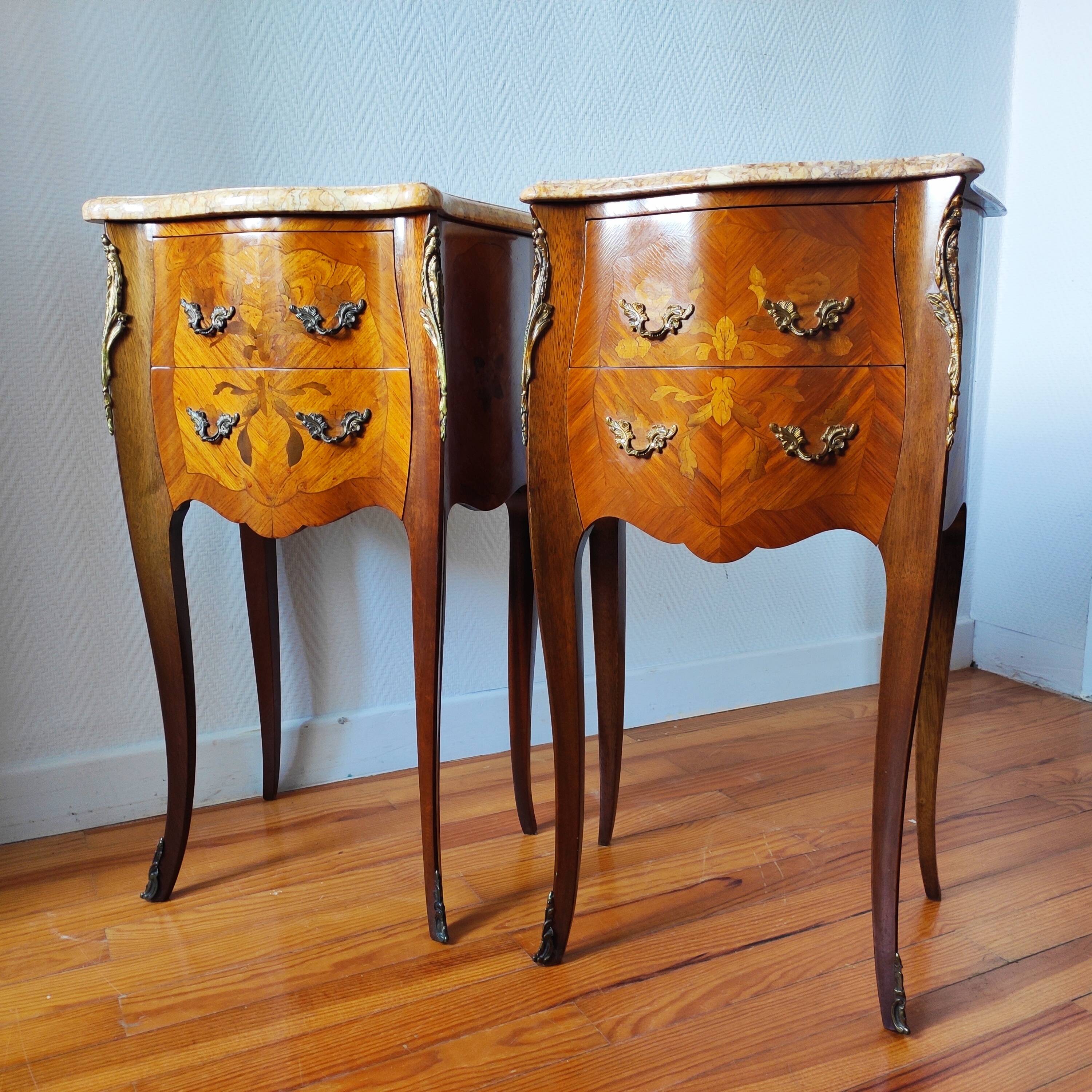 Pair of Louis XV style bedside tables