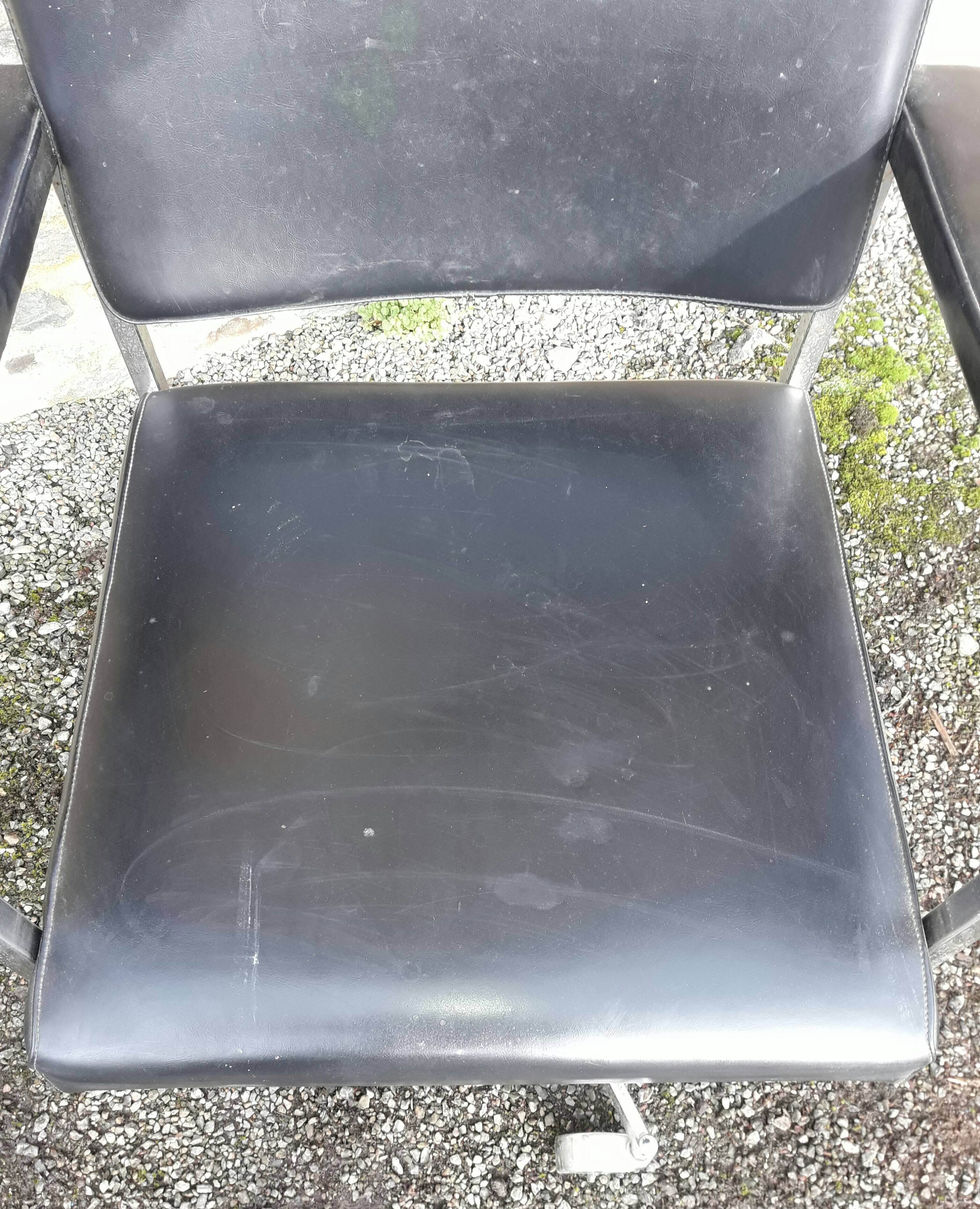 OEM Strafor 60s office chair in leatherette and chrome metal