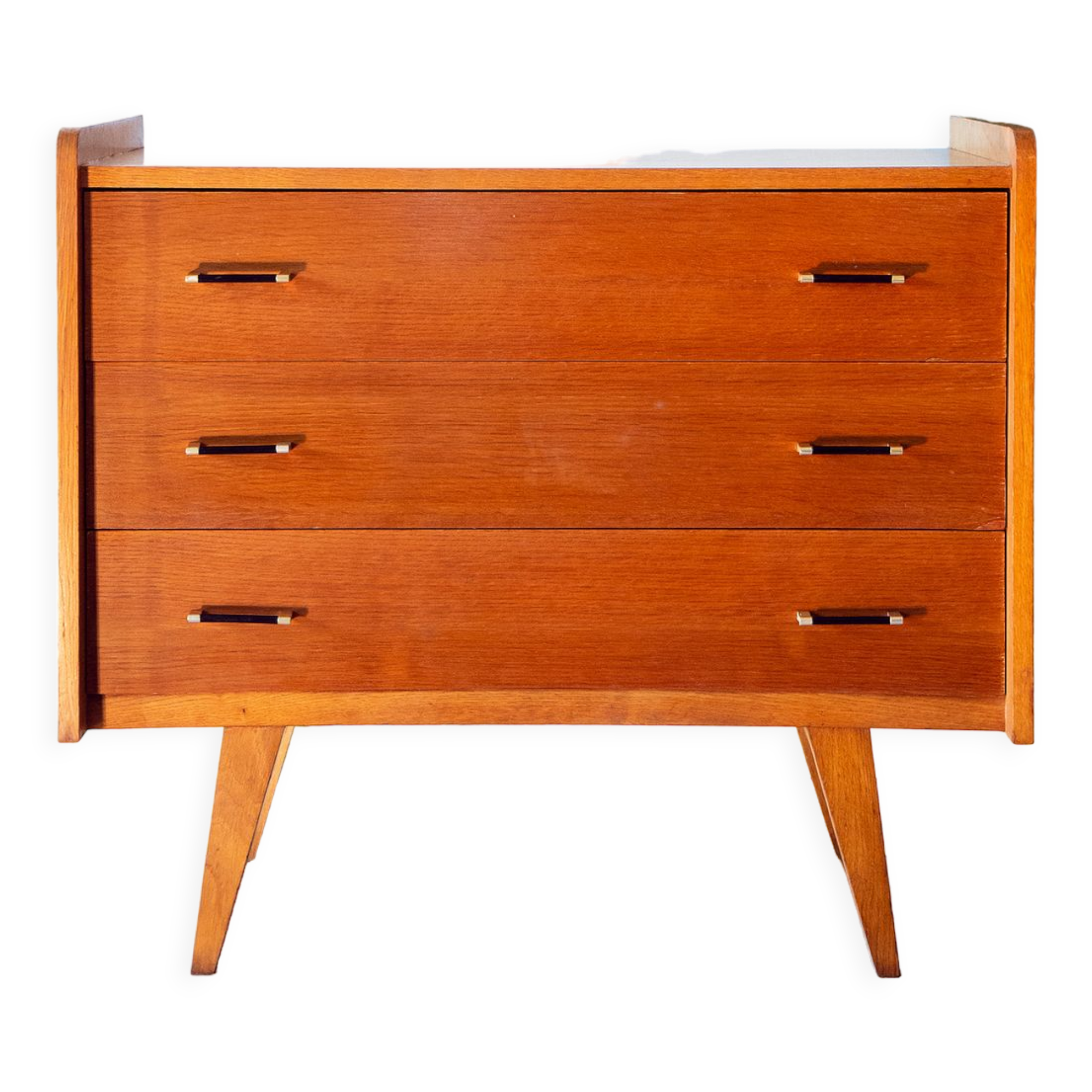 Chest of drawers year 60-70, compass foot, blond oak