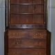 Bibliothèque 19ème siècle en bois dur avec portes en métal bronzé et commode
