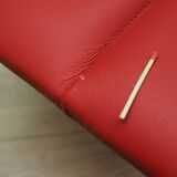 Red eco leather bench, Danish design, 1990s, production: Denmark