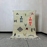 Custom white rug - colorful Beni Ourain rug 250/150cm