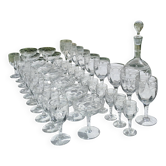 Beautiful Era. Engraved blown glass. 40-piece service.