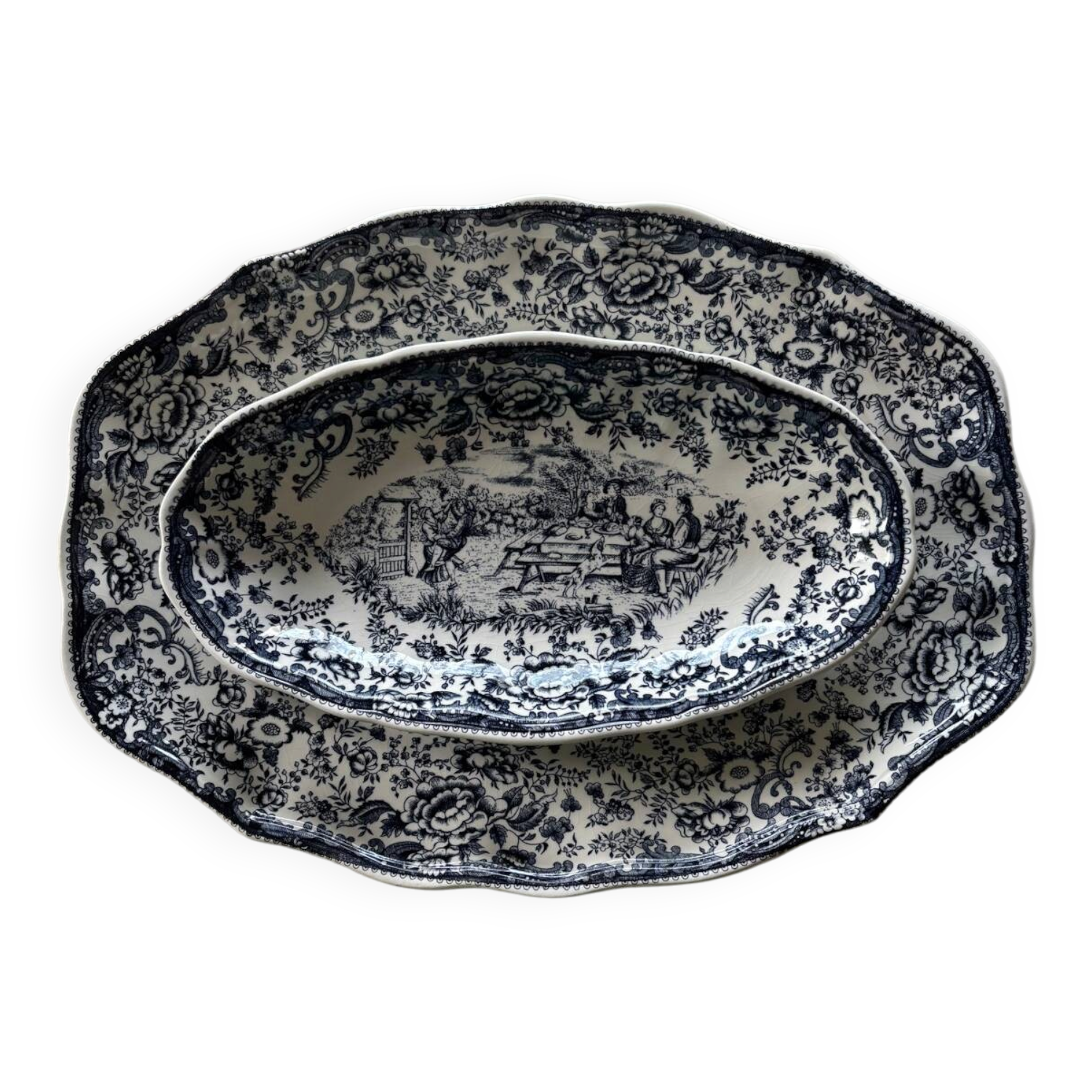 Luneville earthenware plates and dishes