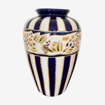 Vintage hand-painted terracotta vase