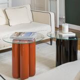 Ceramic pedestal table - TERRACOTTA