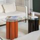 Ceramic pedestal table - TERRACOTTA