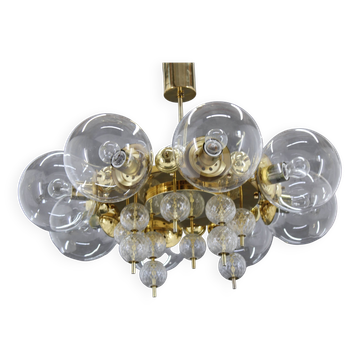 1970s Large Chandelier in Brass Finish by Kamenicky Senov ,up to 10 items