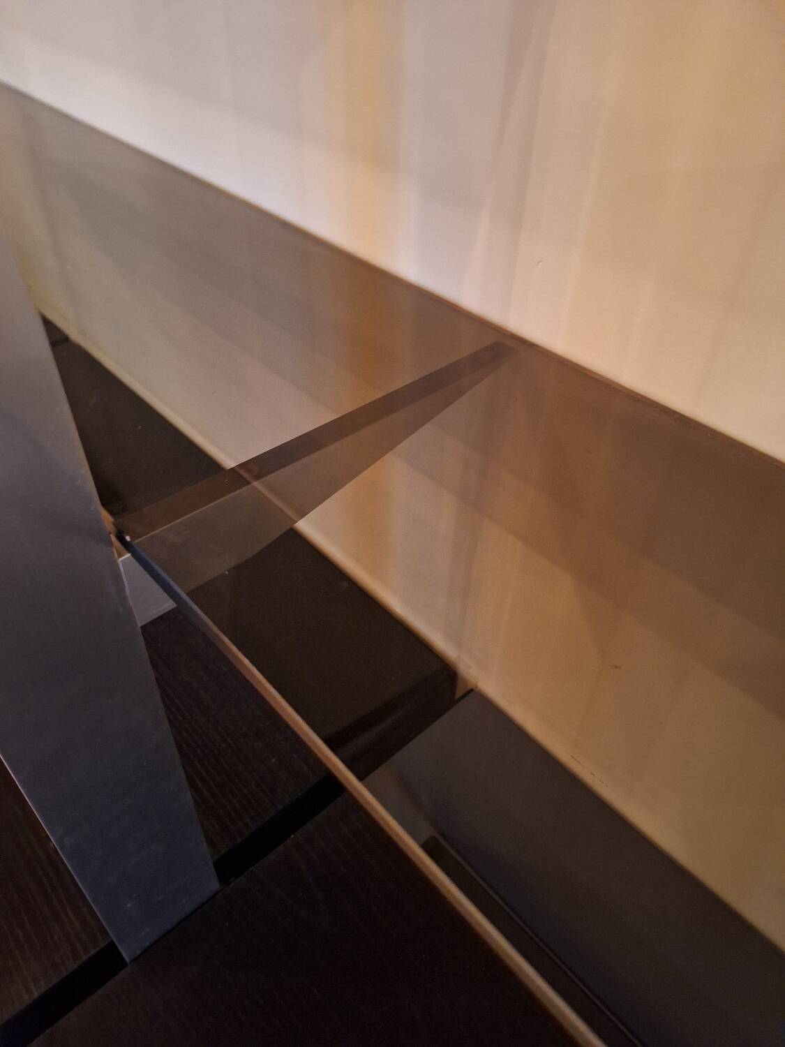 Wall shelves in wood, stainless steel and glass Roche Bobois
