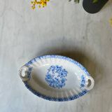 Antique oval dish with handles in earthenware