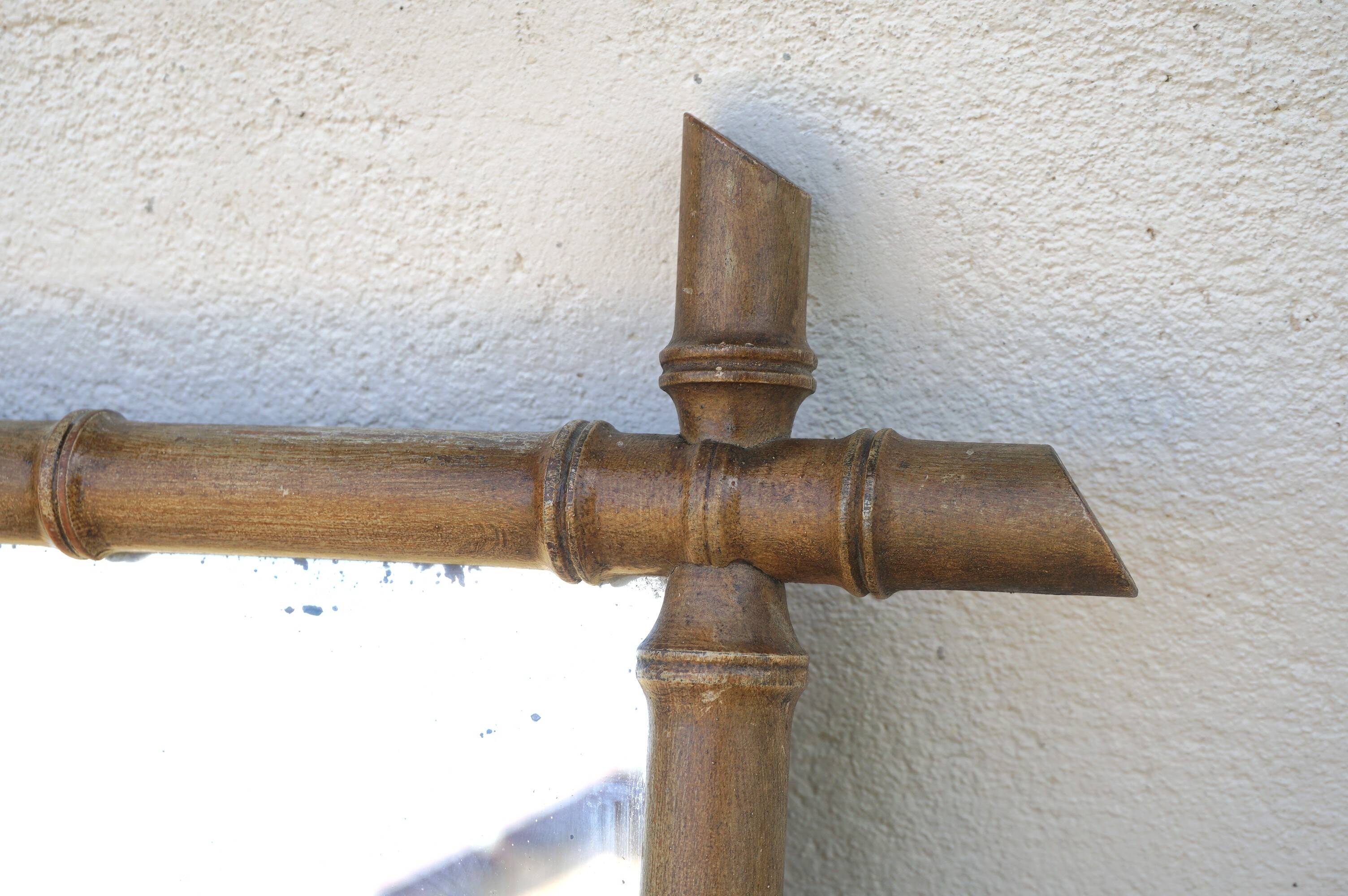 antique vintage bamboo mirror from the 1930s