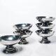 6 Vintage Stainless Steel Ice Cream Bowls | Antique Metal Sorbet Cups | Retro Design Ice Cream | Bistro Kitchen Table Decor | Gift Idea