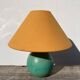 Lampe de chevet boule bois vert 80s