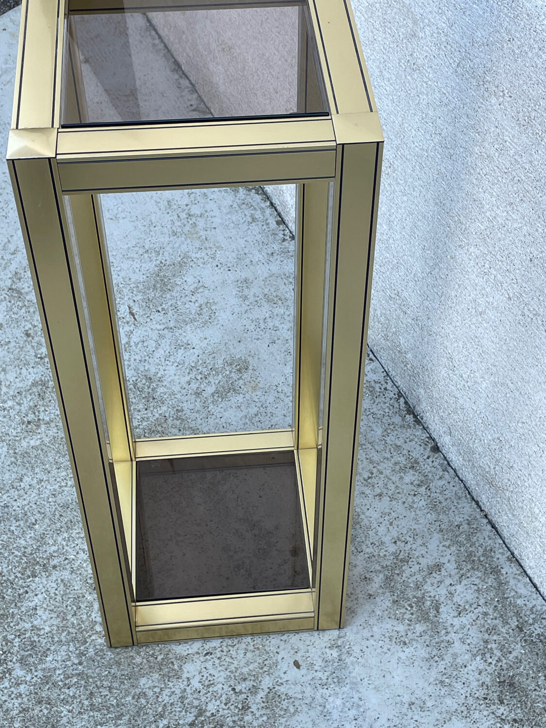 Modern vintage gold-plated console table