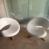 Pair of roche bobois cloud armchairs