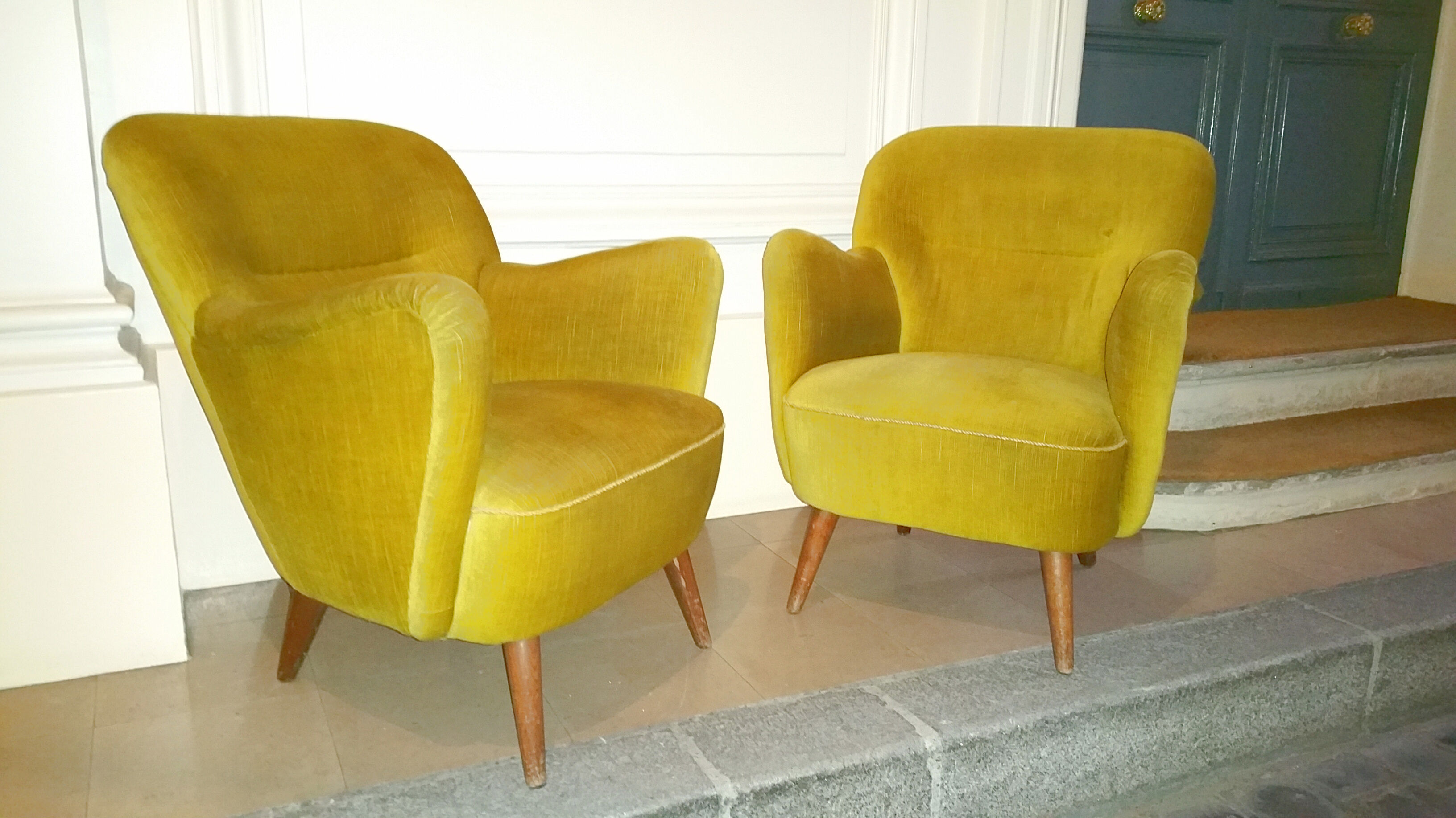 Set 1 sofa 2 armchairs vintage organic year 50