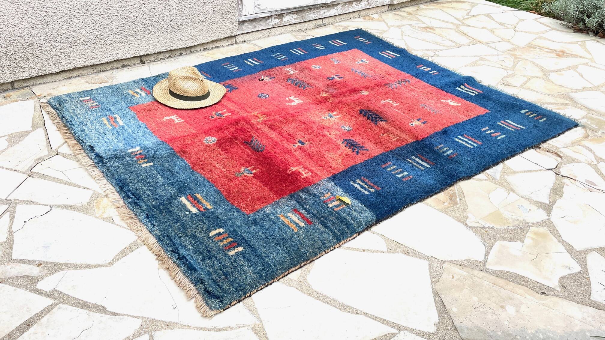 Thick gabbeh rug 100% wool - 144x195 cm