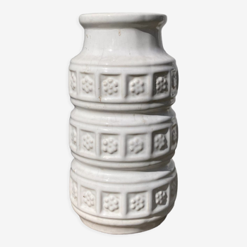 Vase blanc allemand en céramique 1970 scheurich keramik blanc