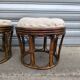 Paire de tabourets en rotin
