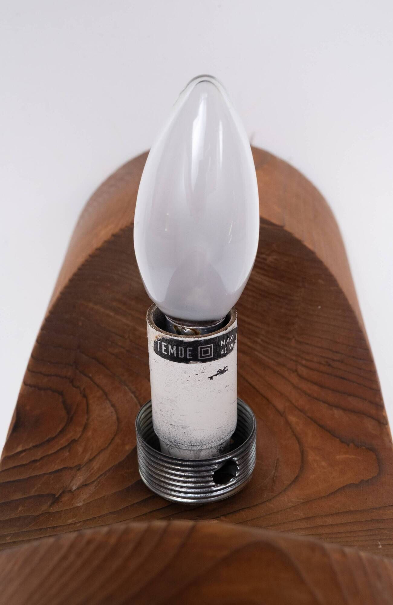 Temde Brutalist solid Pine Hang or Table lamp 1960s Swiss