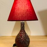 Lampe céramique crispée rouge Vallauris