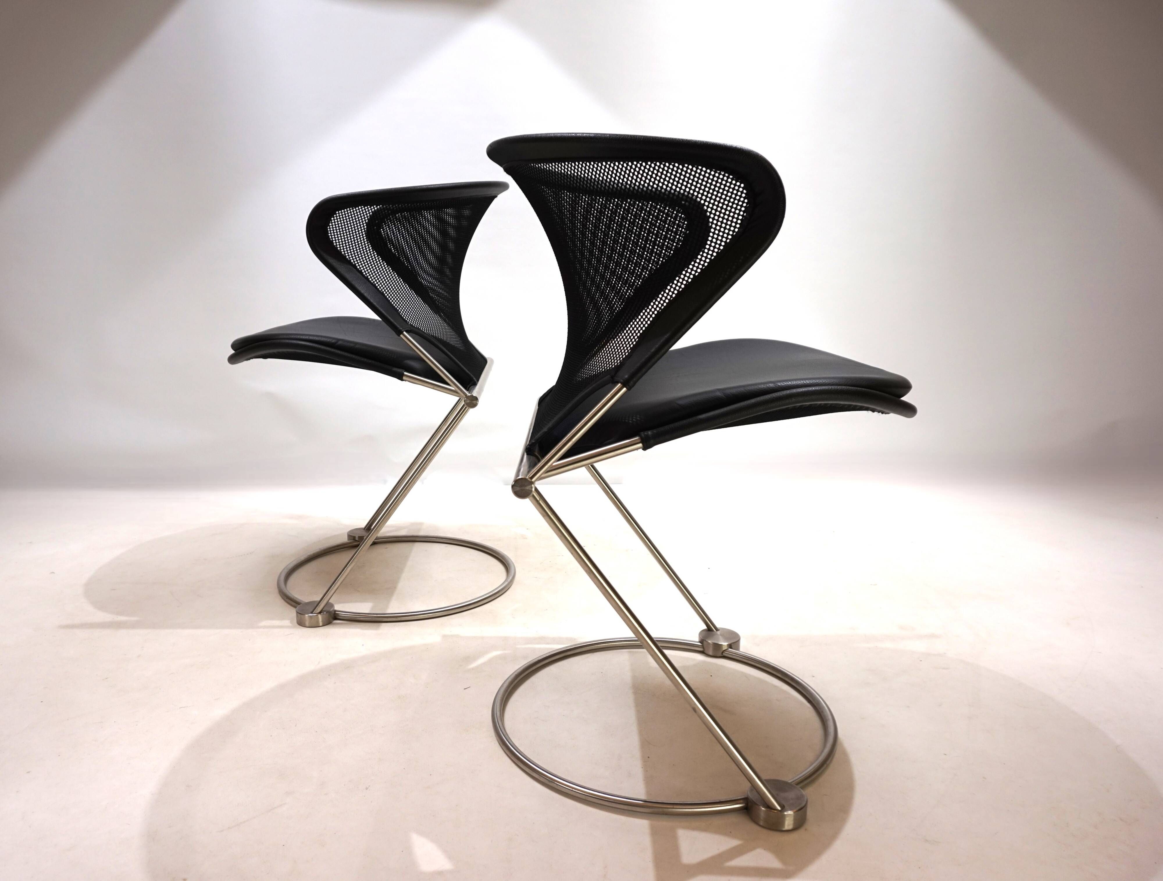 Set of 2 Wilkhahn Nuvola conference / dining room chairs by Herbert Ohl, 19
