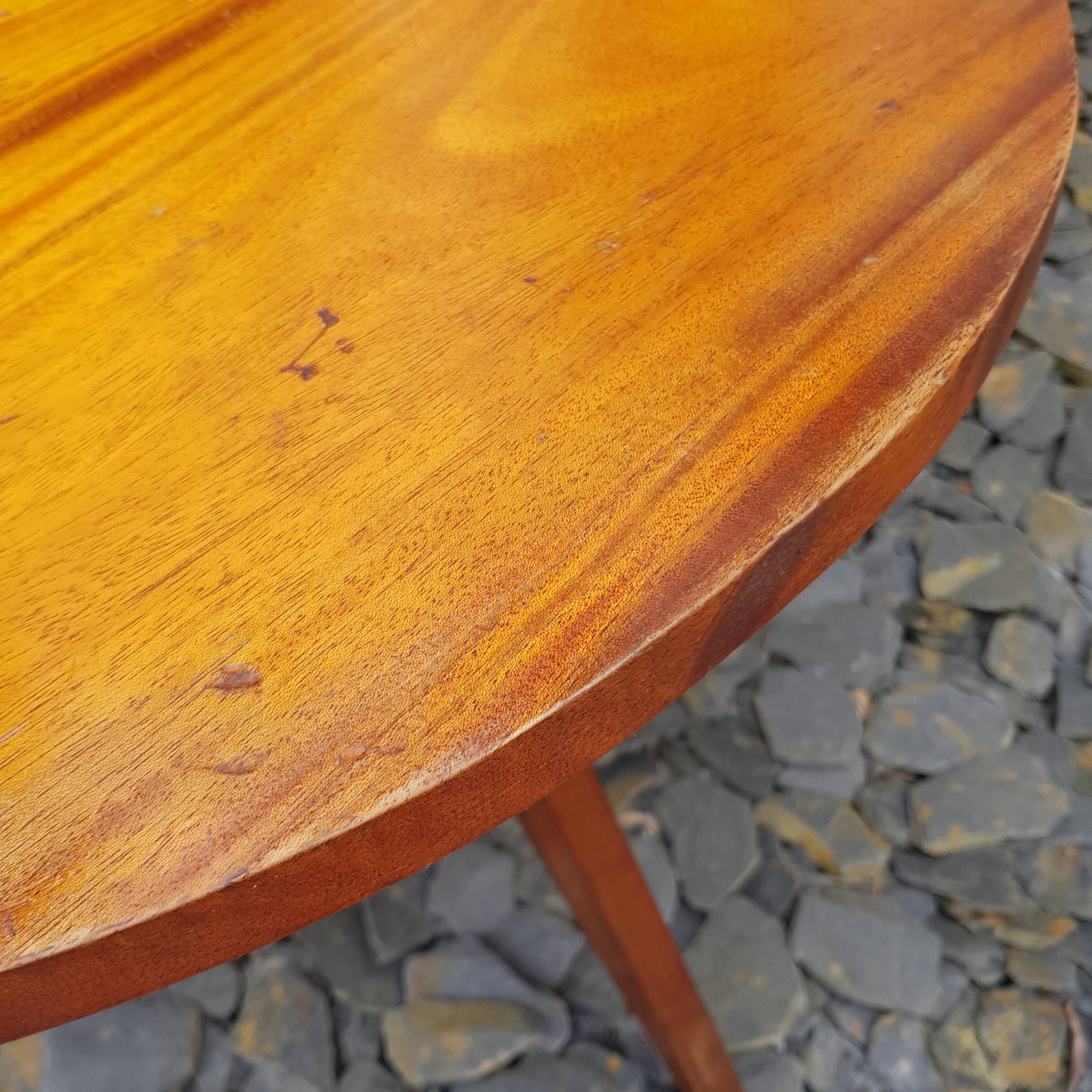 Round wooden coffee table