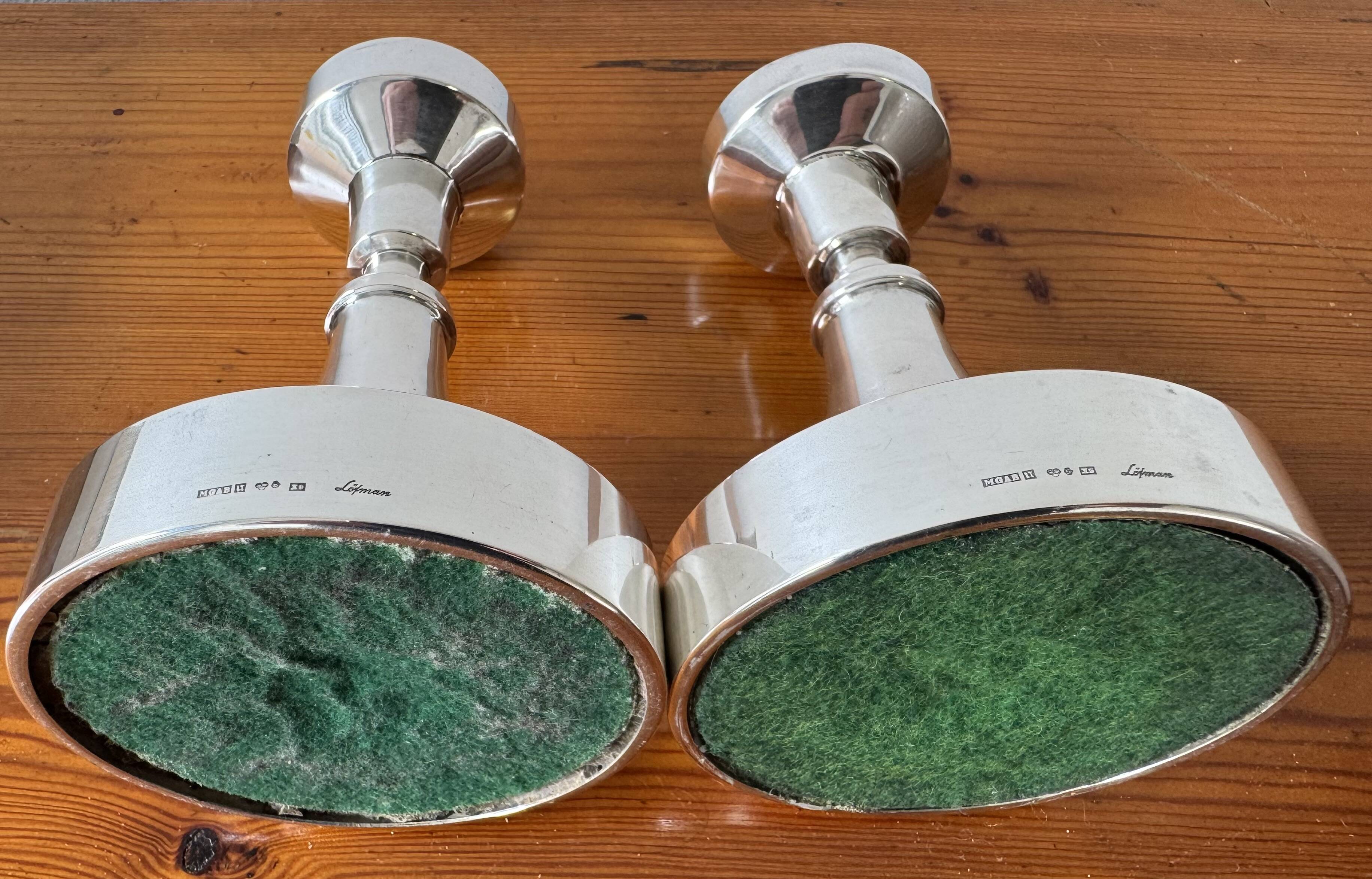 Vintage Pair of Silver Candlesticks by Löfman