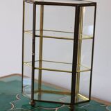 Vintage glass and brass jewelry box