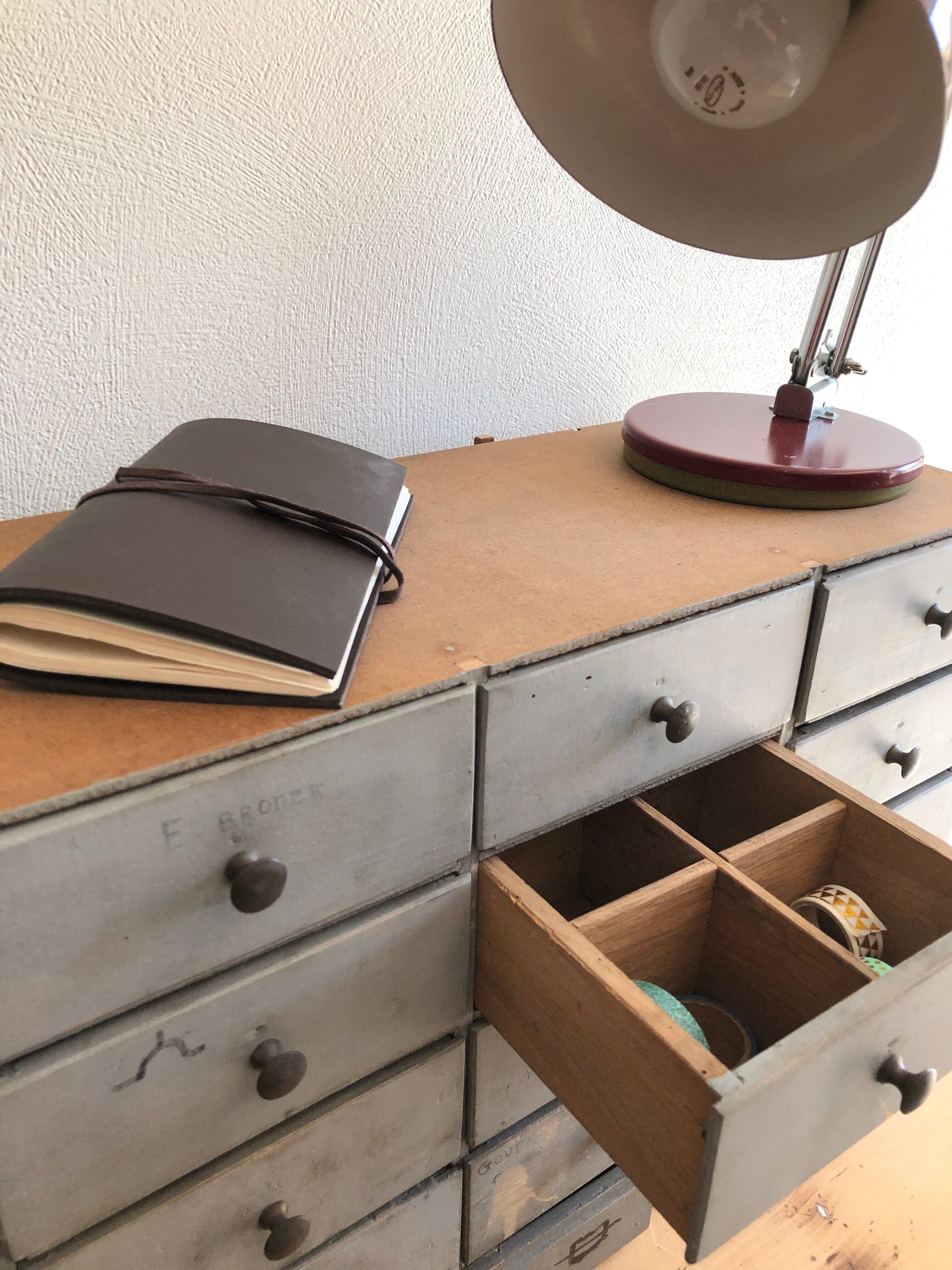 Furniture drawers patinated