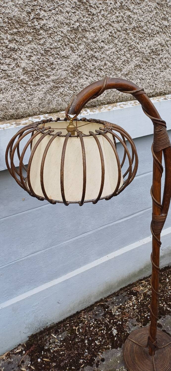 Rattan floor lamp