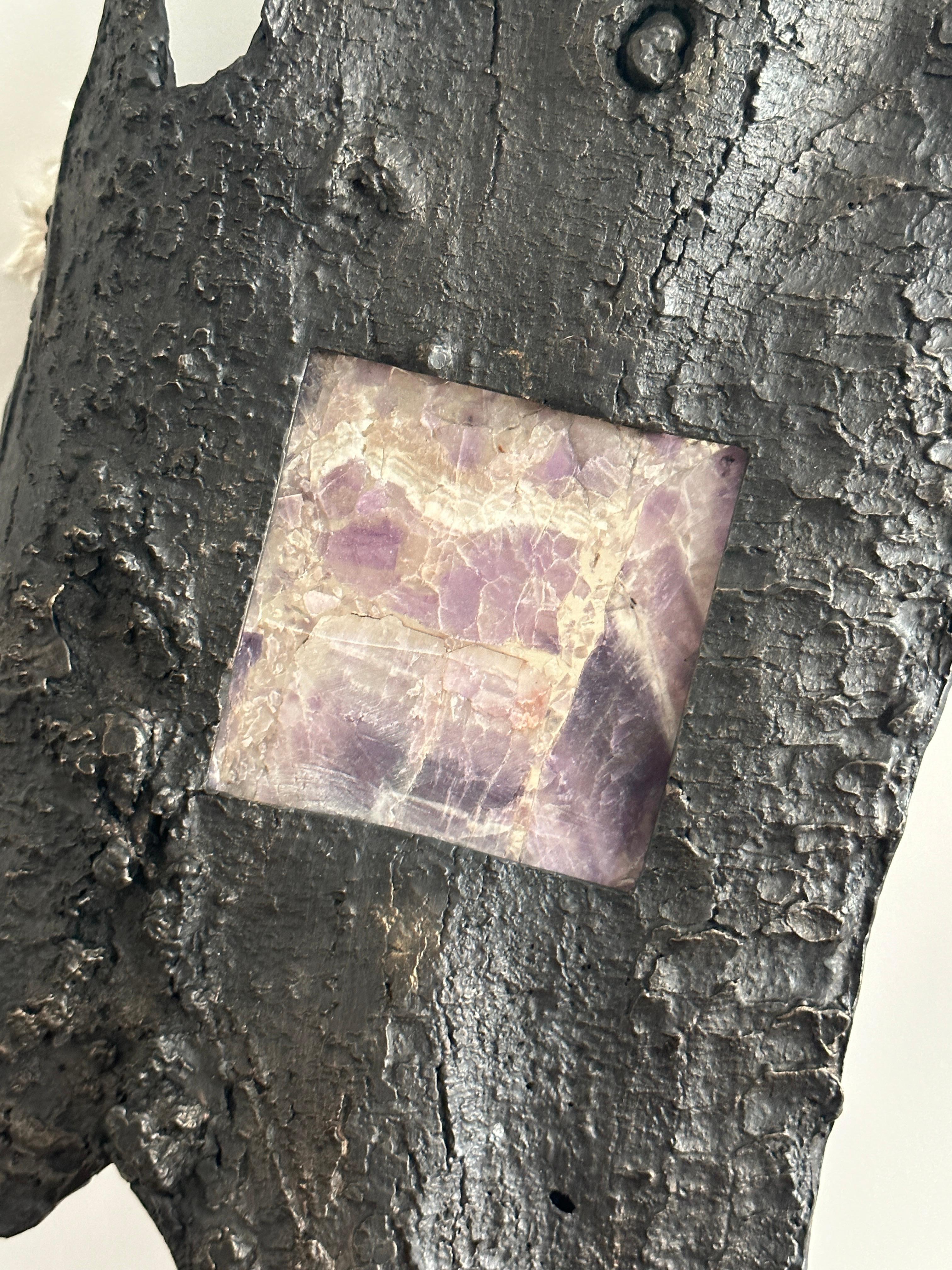 Wall Light Cast Bronze and Amethyst, France, 1970