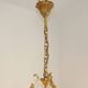Mid Century Louis XV style cage chandelier - 6 arms - Brass and Crystal