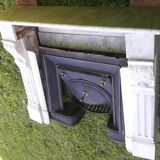 Old fireplace XIX° white marble
