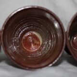 Set of 4 mazagrans in enamelled sandstone