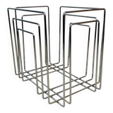 Chrome metal magazine rack by Willi Glaeser for TMP, 1980s.