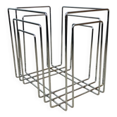 Chrome metal magazine rack by Willi Glaeser for TMP, 1980s.