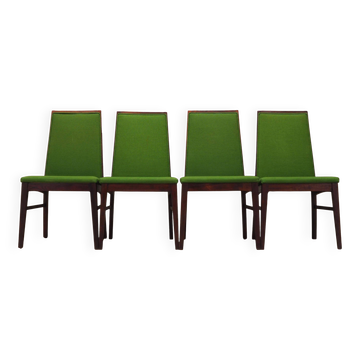 Ensemble de quatre chaises en palissandre, design danois, années 1970, fabricant : Dyrlund