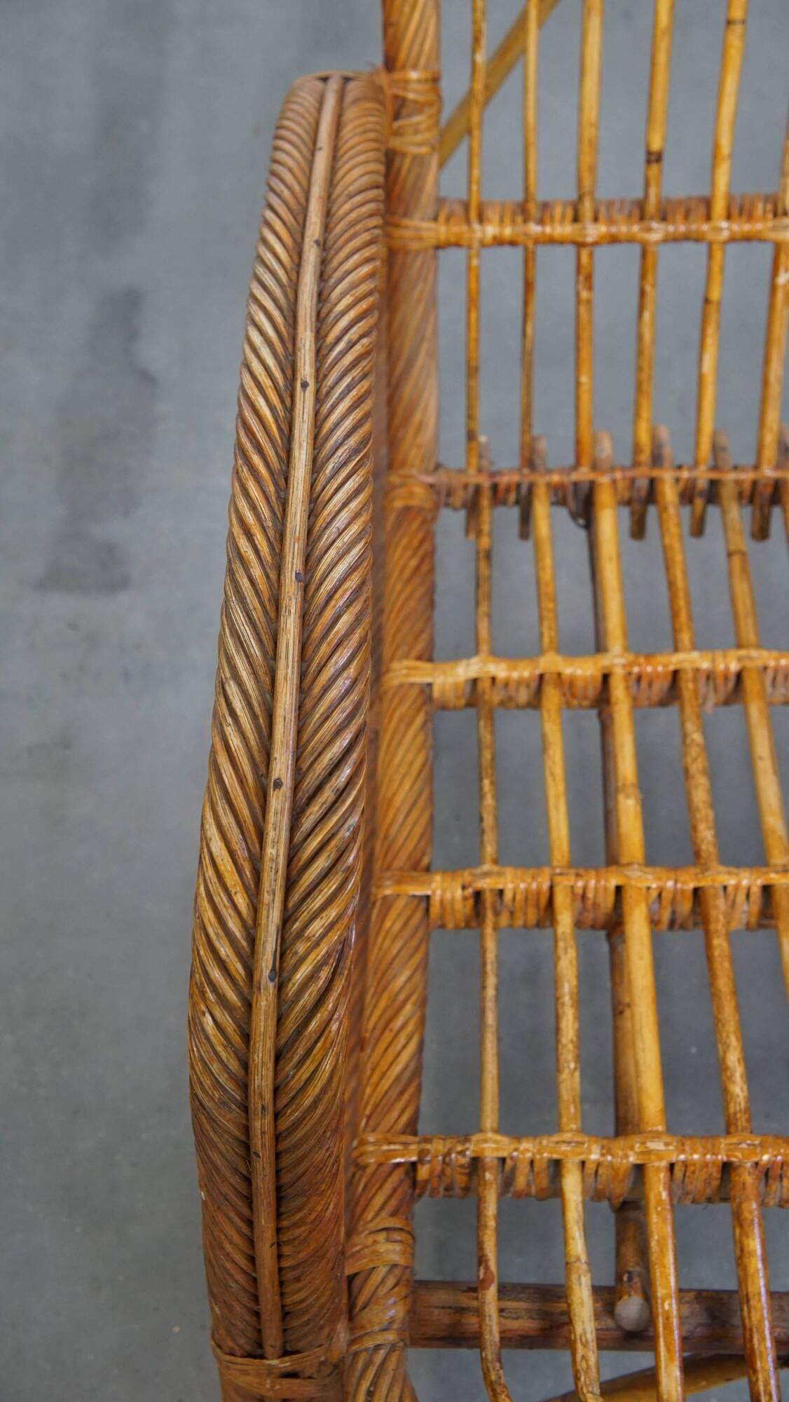 Set of 2 French Rattan Vintage Design Armchairs from the 1950s