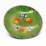 1960s enameled platter copper bowl, Germany