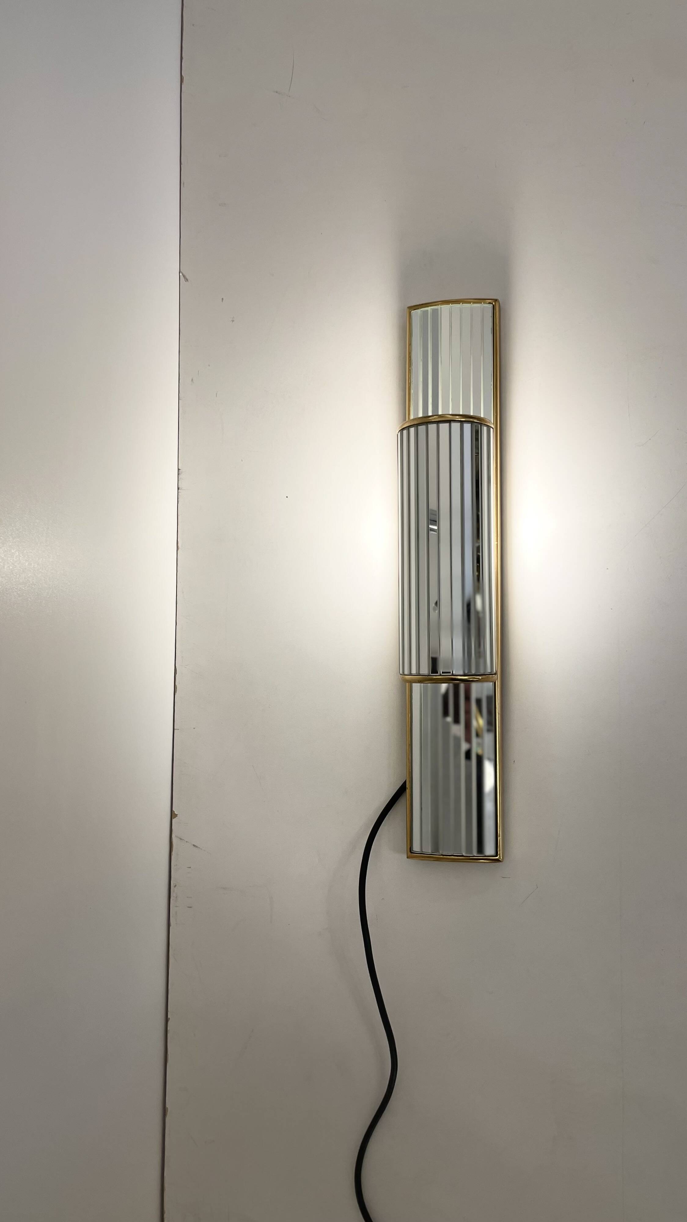 Pair of Mirrored Sconces by Deknudt, 1980s