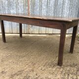 Rustic antique farmhouse table in solid oak with 1 drawer.