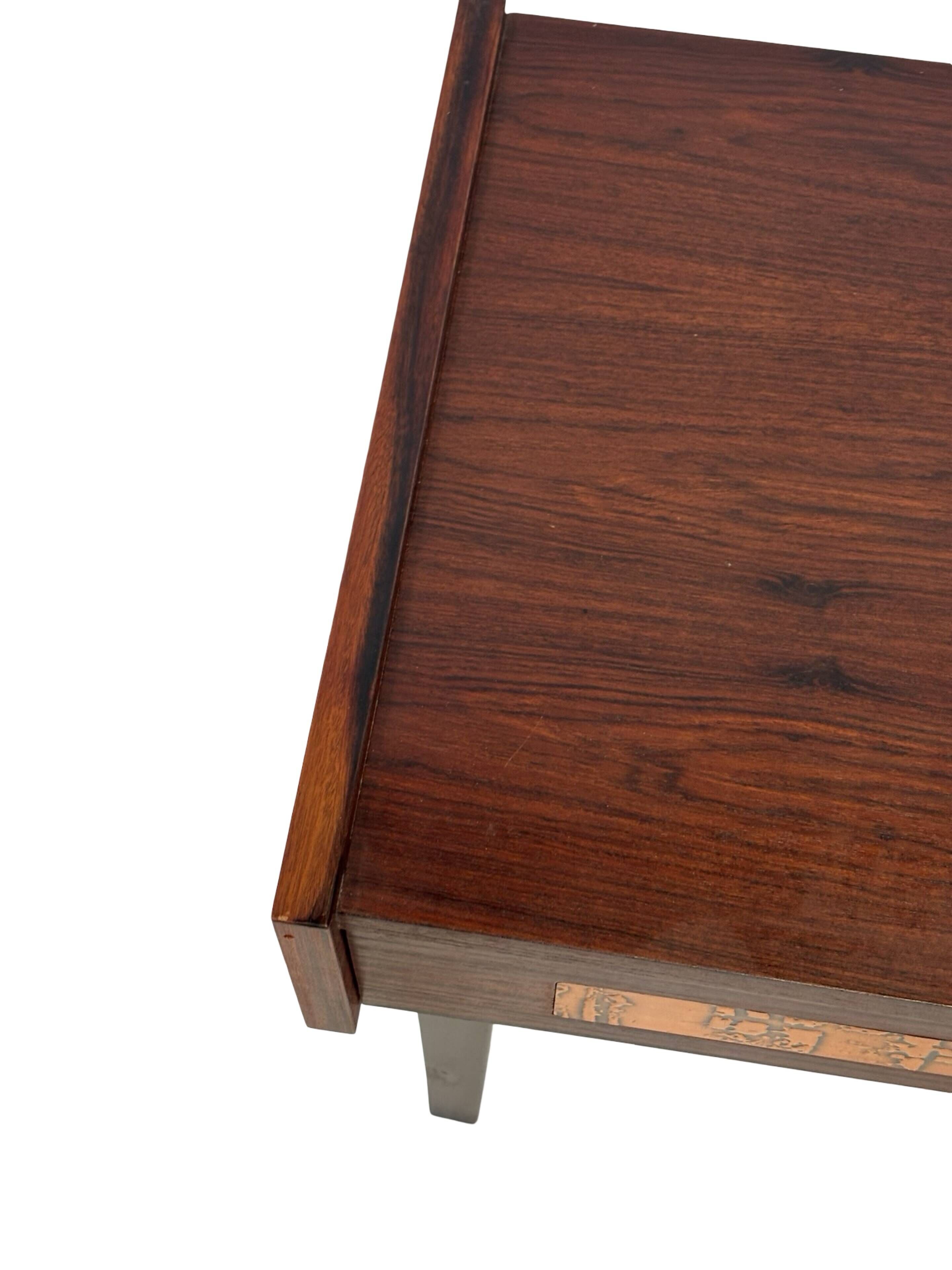 Commode vintage danoise en palissandre et laiton