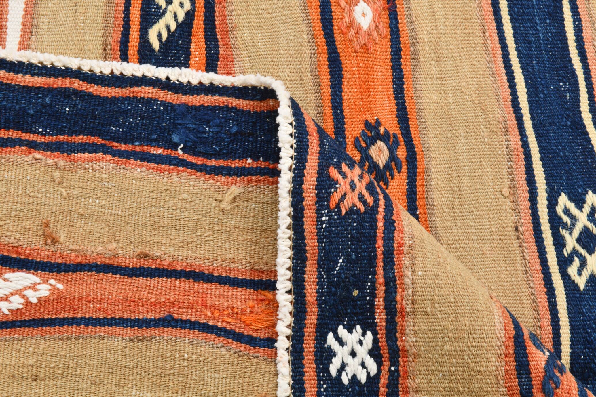 5x8 Beige & Blue Antique Decor, Ruuged Rug, 145x230Cm