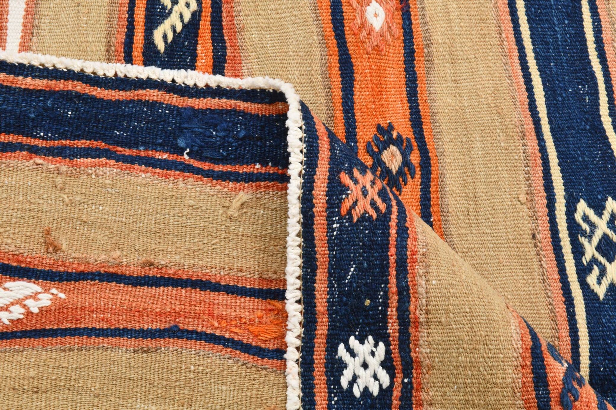 Tapis beige et bleu antique 5x8, 145x230 cm